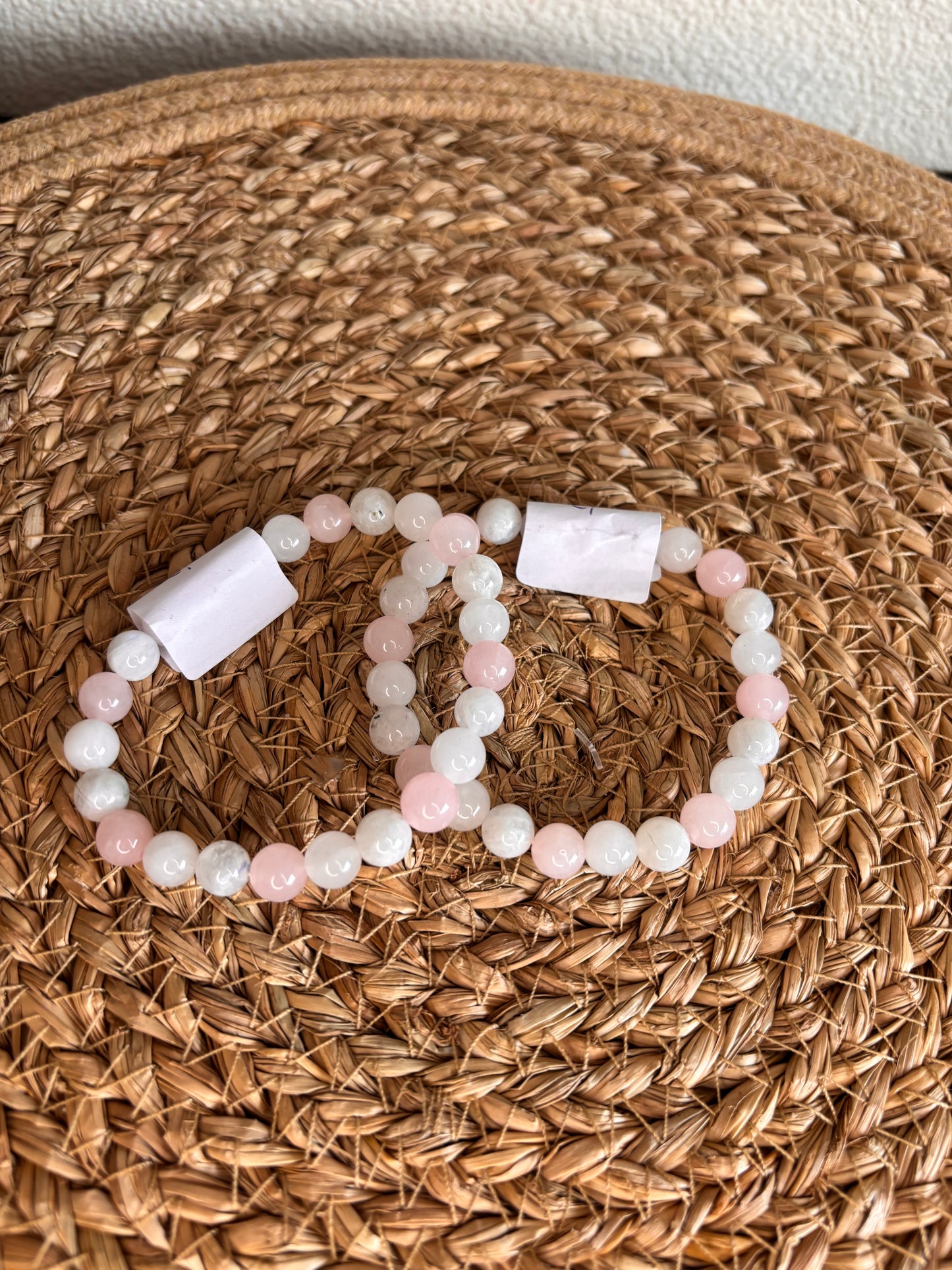 Armband vruchtbaarheid bergkristal, maansteen en jade